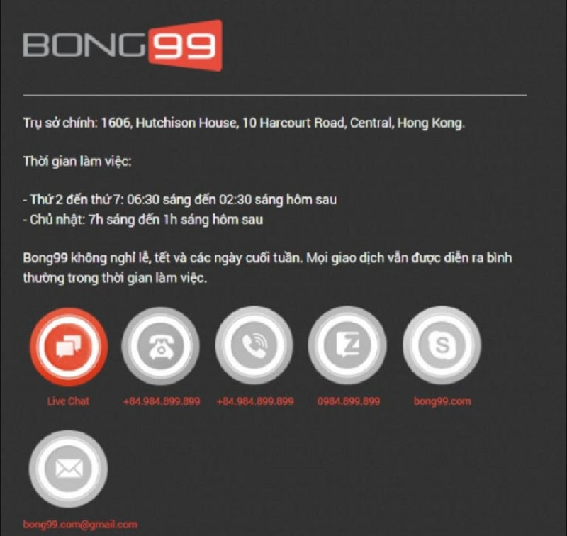 Bong99 mang lại sự thuận tiện cho khách hàng mỗi khi cần liên lạc